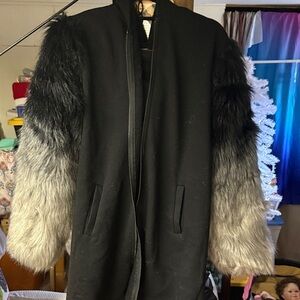 Zara Black Wool Blend Coat